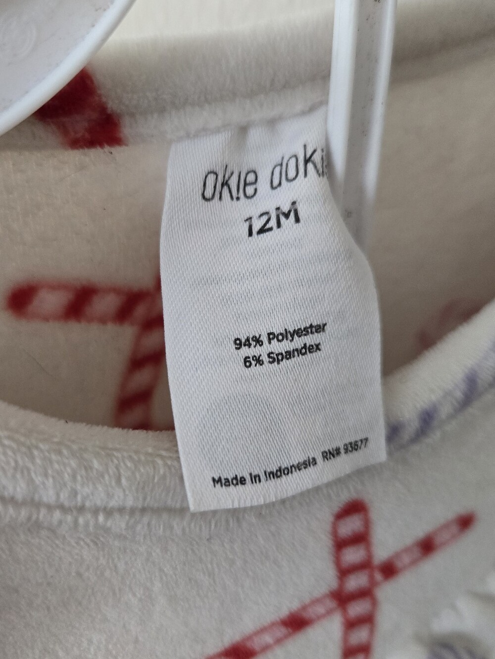 3/$20 okie dokie White Candy Heart Fleece Pajama Set with Pink & Purple Prints - Picture 2 of 4